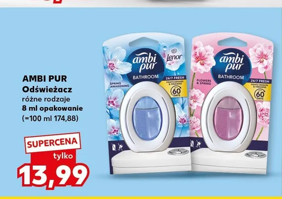 Odświeżacz do łazienki Ambi Pur Bathroom Flowers & Spring promocja w Kaufland