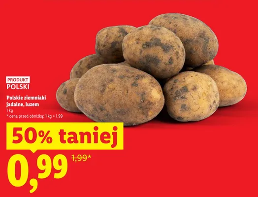 Ziemniaki jadalne luzem polskie promocja w Lidl