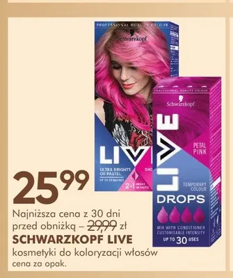 Kosmetyki do koloryzacji włosów SCHWARZKOPF Live promocja w Super-Pharm