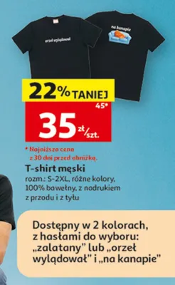 T-shirt męski na kanapie promocja w Auchan
