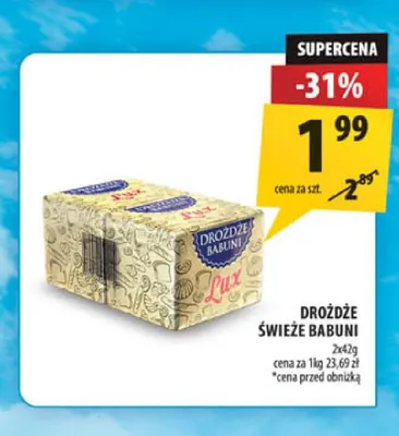 Drożdże świeże Babuni 2-pak promocja w Arhelan