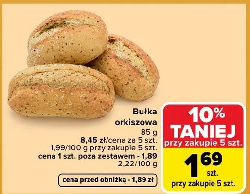 Bułka orkiszowa promocja w Carrefour Market