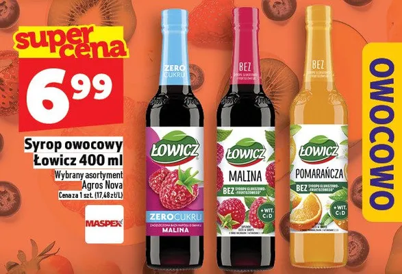 Syrop owocowy Łowicz pomarańcza promocja w TOPAZ