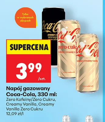 Napój gazowany Coca-Cola Creamy Vanilla promocja w Biedronka