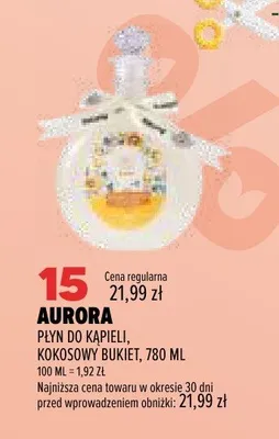 Płyn do kąpieli Aurora Kokosowy Bukiet promocja w Drogerie Natura