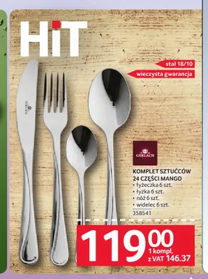 Komplet sztućców 24 części Mango Gerlach promocja w Selgros