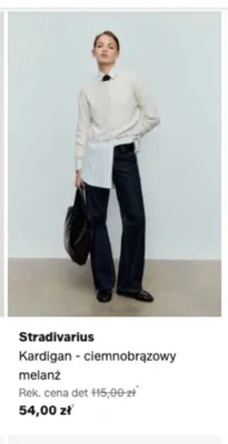 Kardigan Stradivarius ciemnobrązowy melanż promocja w Lounge by Zalando