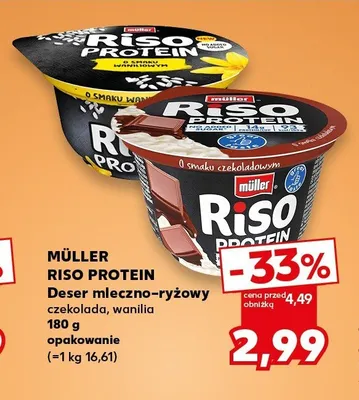 Deser mleczno-ryżowy Müller Riso Protein czekolada promocja w Kaufland