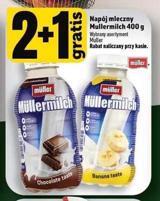 Napój mleczny Müllermilch bananowy promocja w TOPAZ