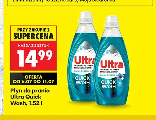 Płyn do prania Ultra Quick Wash Clean & Fresh promocja w Biedronka