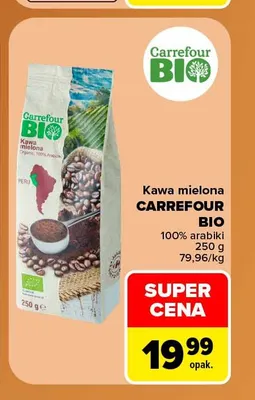 Kawa mielona Carrefour Bio 100% arabiki promocja w Carrefour