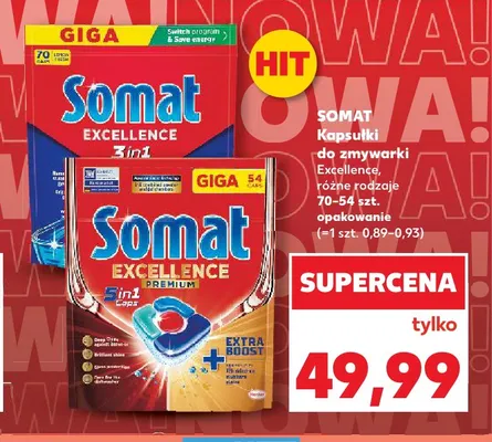 Kapsułki do zmywarki Somat Excellence Premium 5in1 promocja w Kaufland