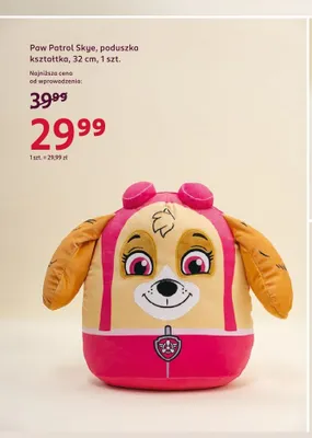 Poduszka kształtka Paw Patrol Skye 32cm promocja w Rossmann