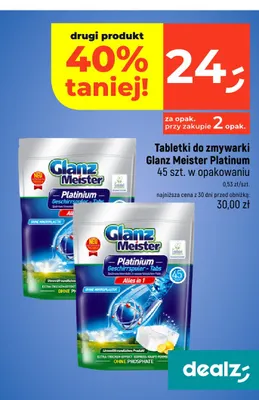 Tabletki do zmywarki Glanz Meister Platinum promocja w Dealz