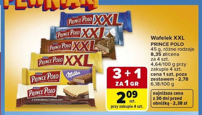 Wafelek XXL Prince Polo promocja w Carrefour