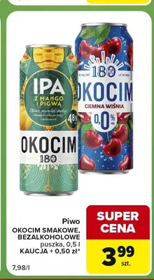 Piwo bezalkoholowe Okocim Ciemna Wiśnia promocja w Carrefour Express