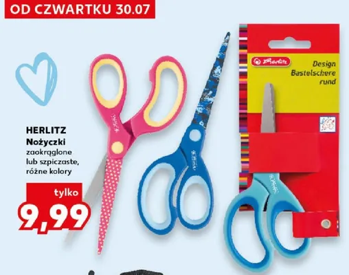 Nożyczki zaokrąglone Herlitz promocja w Kaufland
