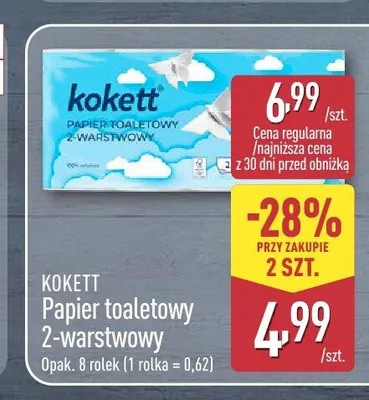 Papier toaletowy 2-warstwowy Kokett promocja w Aldi