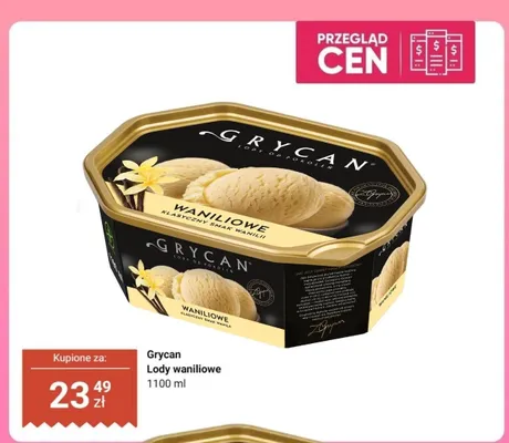 Lody waniliowe Grycan promocja w Dino