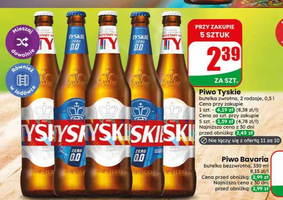 Piwo bezalkoholowe Tyskie Zero promocja w Dino