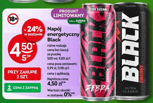Napój energetyczny Black różne rodzaje promocja w Żabka