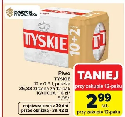 Piwo Tyskie promocja w Carrefour Market