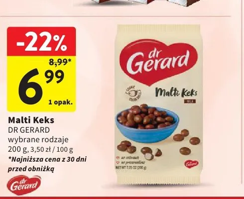 Ciastka Malti Keks DR GERARD promocja w Intermarche