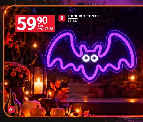 LED neon nietoperz promocja w Selgros