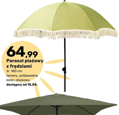 Parasol plażowy z frędzlami promocja w Bricomarche