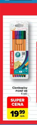 Cienkopisy Point 88 6 szt. Stabilo promocja w Carrefour