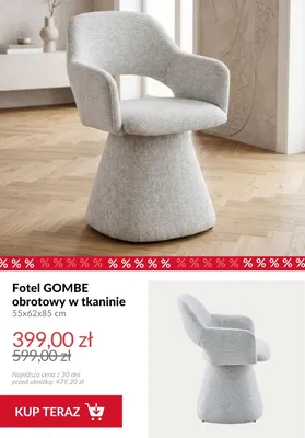 Fotel obrotowy Gombe w tkaninie promocja w Homla