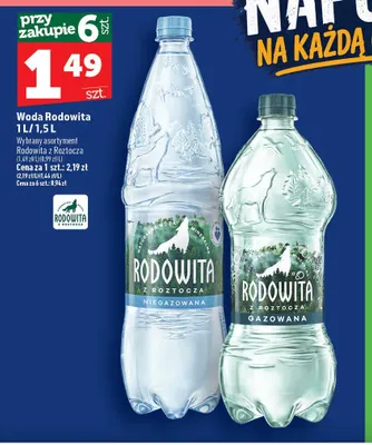 Woda niegazowana Rodowita promocja w TOPAZ