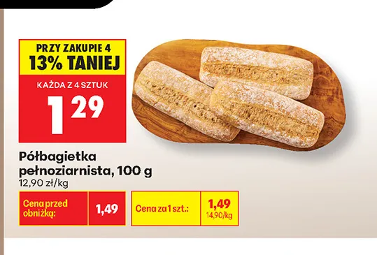Półbagietka pełnoziarnista promocja w Biedronka