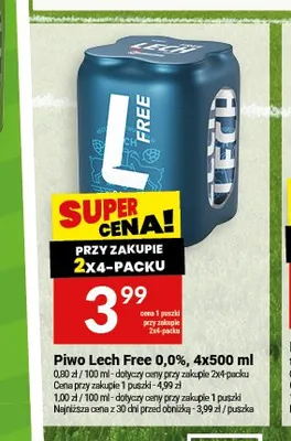Piwo bezalkoholowe Lech Free promocja w Twój Market