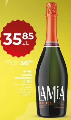 Wino Lamia Prosecco białe wytrawne musujące włoskie promocja w Duży Ben