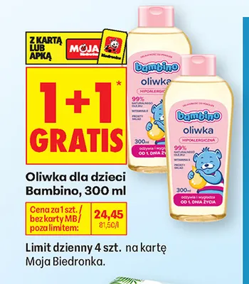 Oliwka dla dzieci Bambino promocja w Biedronka