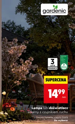 Lampa lub doświetlacz solarny z czujnikiem ruchu promocja w Biedronka