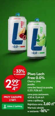 Piwo bezalkoholowe Lech Free Cherry Plum promocja w Żabka