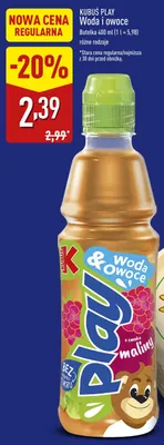 Woda i owoce Kubuś Play promocja w Aldi