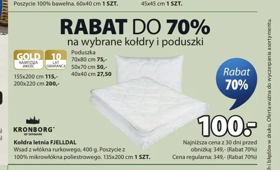 Kołdra letnia FJELLDAL 135x200cm promocja w Jysk