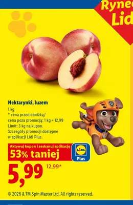 Nektarynki luzem promocja w Lidl