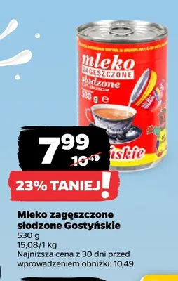 Mleko zagęszczone słodzone Gostyńskie promocja w Netto