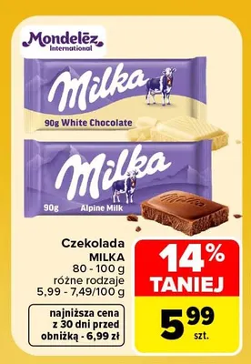 Czekolada Milka Alpine Milk promocja w Carrefour