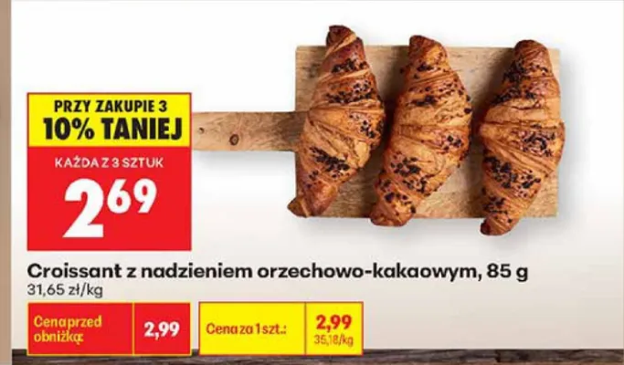 Croissant z nadzieniem orzechowo-kakaowym promocja w Biedronka