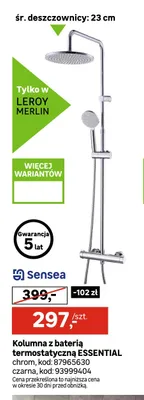 Kolumna z baterią termostatyczną Essential Sensea promocja w Leroy Merlin