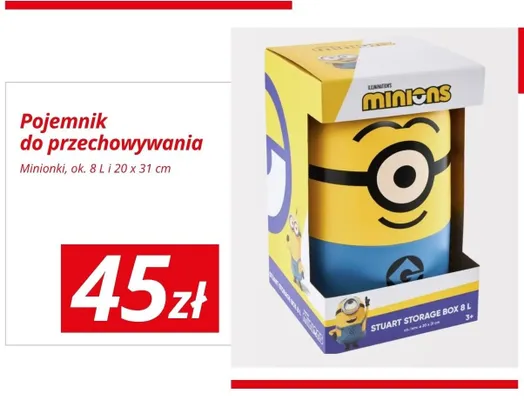 Pojemnik do przechowywania Minionki 8 l promocja w KiK