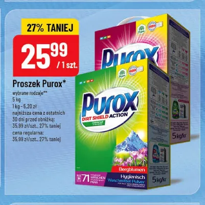Proszek do prania Purox Color promocja w POLOmarket