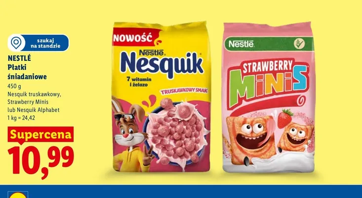 Płatki śniadaniowe Nesquik Alphabet Nestlé promocja w Lidl