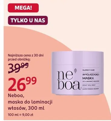 Maska do laminacji włosów Neboa, maska do laminacji włosów, 300 ml promocja w Rossmann