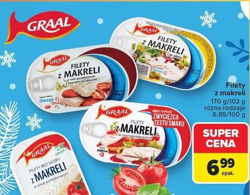 Filety z makreli w oleju, w sosie pomidorowym, w sosie śmietanowo-warzywnym promocja w Carrefour Market